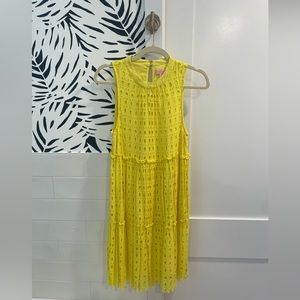 Lilly Pulitzer Indira Dress Size Small Lilly Lemon Stripey Rayon Eyelet